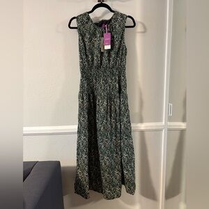 J. Crew Green Floral Maxi Dress